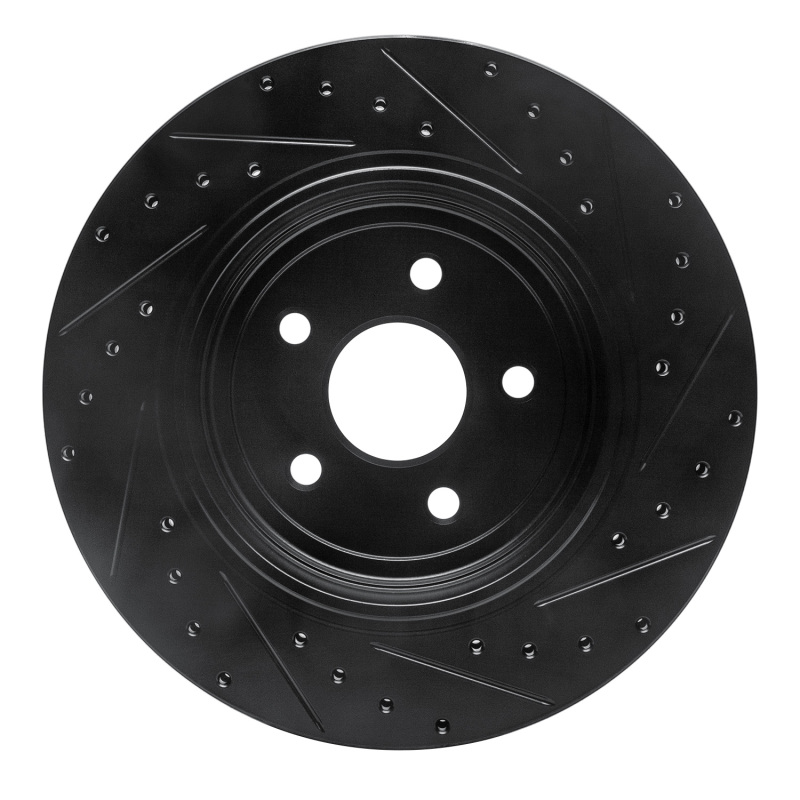 Jeep Grand Cherokee Brake Rotor (1) - Rear Left - R1 Concepts - Drilled & Slotted - Black - `06-`10
